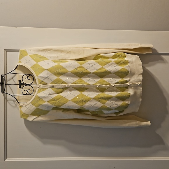 Talbots button-down argyle sweater. Size L. - Picture 1 of 5